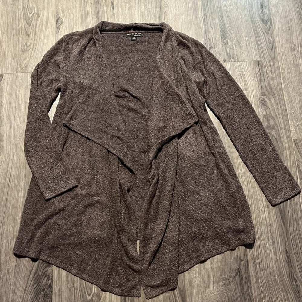 Barefoot Dreams CozyChic Lite Style 436 L/XL Gray Open Front Wrap Cardigan